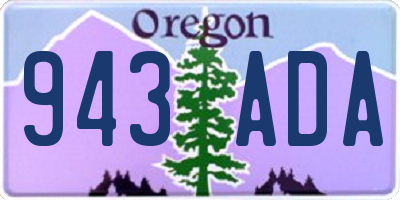 OR license plate 943ADA