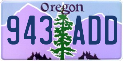 OR license plate 943ADD