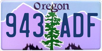 OR license plate 943ADF