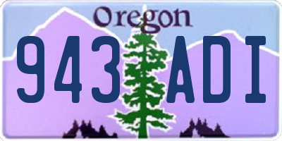 OR license plate 943ADI