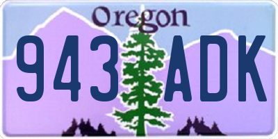 OR license plate 943ADK