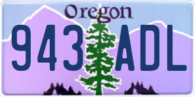 OR license plate 943ADL