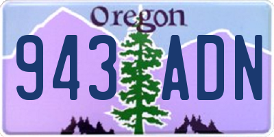 OR license plate 943ADN