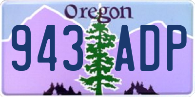 OR license plate 943ADP
