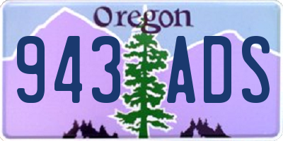 OR license plate 943ADS