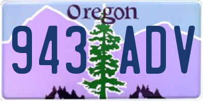 OR license plate 943ADV