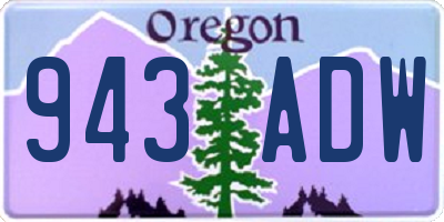 OR license plate 943ADW