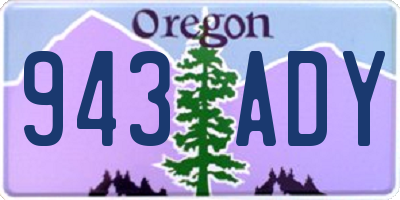 OR license plate 943ADY