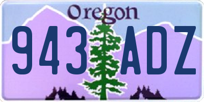 OR license plate 943ADZ