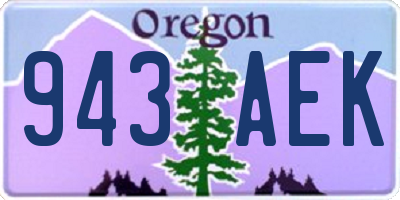 OR license plate 943AEK