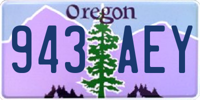OR license plate 943AEY