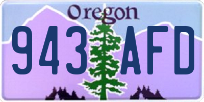 OR license plate 943AFD