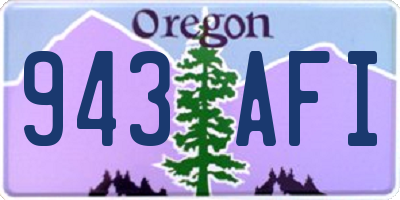 OR license plate 943AFI