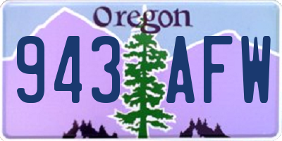 OR license plate 943AFW