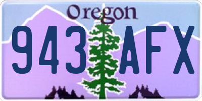OR license plate 943AFX