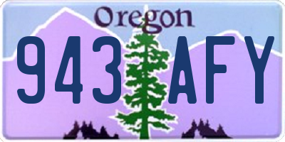 OR license plate 943AFY