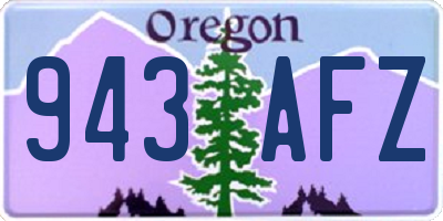 OR license plate 943AFZ