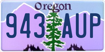 OR license plate 943AUP