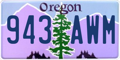 OR license plate 943AWM
