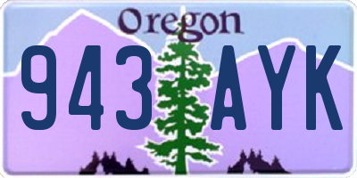 OR license plate 943AYK