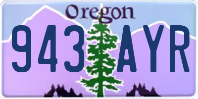 OR license plate 943AYR