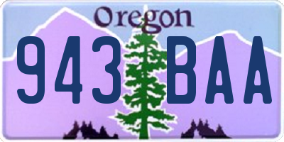 OR license plate 943BAA
