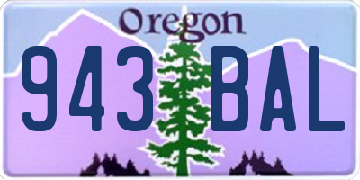OR license plate 943BAL