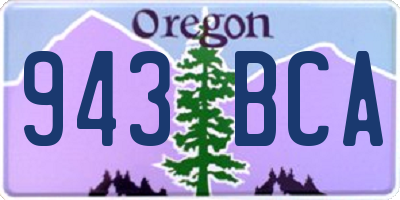 OR license plate 943BCA