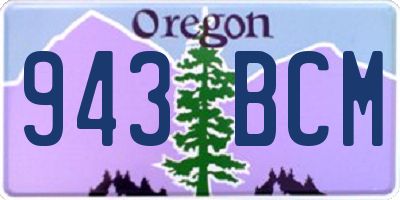OR license plate 943BCM