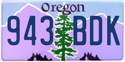 OR license plate 943BDK