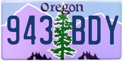 OR license plate 943BDY