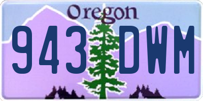 OR license plate 943DWM