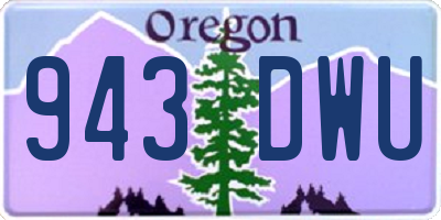 OR license plate 943DWU