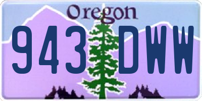 OR license plate 943DWW