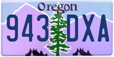 OR license plate 943DXA