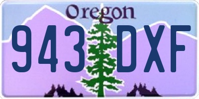 OR license plate 943DXF