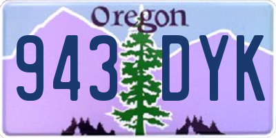 OR license plate 943DYK