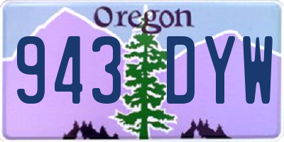 OR license plate 943DYW