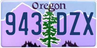 OR license plate 943DZX