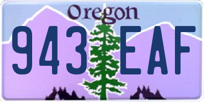 OR license plate 943EAF