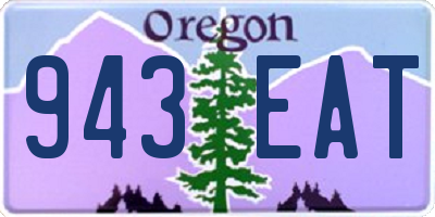 OR license plate 943EAT