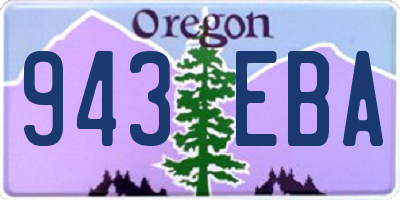 OR license plate 943EBA