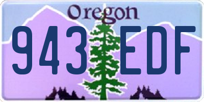 OR license plate 943EDF