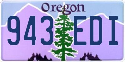 OR license plate 943EDI