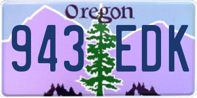 OR license plate 943EDK
