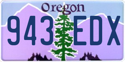 OR license plate 943EDX