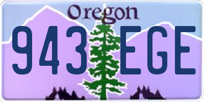 OR license plate 943EGE