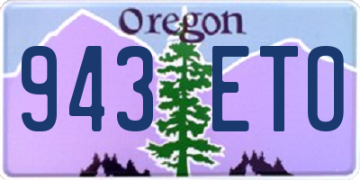OR license plate 943ETO