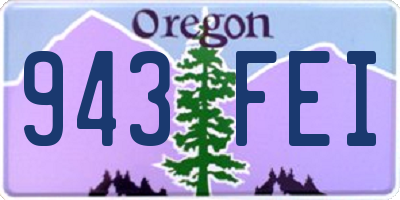 OR license plate 943FEI