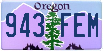 OR license plate 943FEM